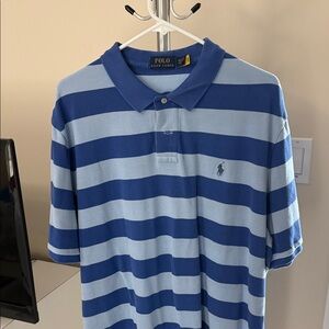 Ralph Lauren Men's Polo Shirt in Blue Stripes
